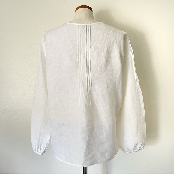 Sundance White Tunic 100% Linen size Medium preowned - Picture 4 of 5
